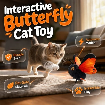 🎁2026 New Arrivals 49% OFF💥Smart Sensing Flapping Butterfly Toy for Cats – Auto-Motion Activation, Realistic Flutter & Endless Play 🦋