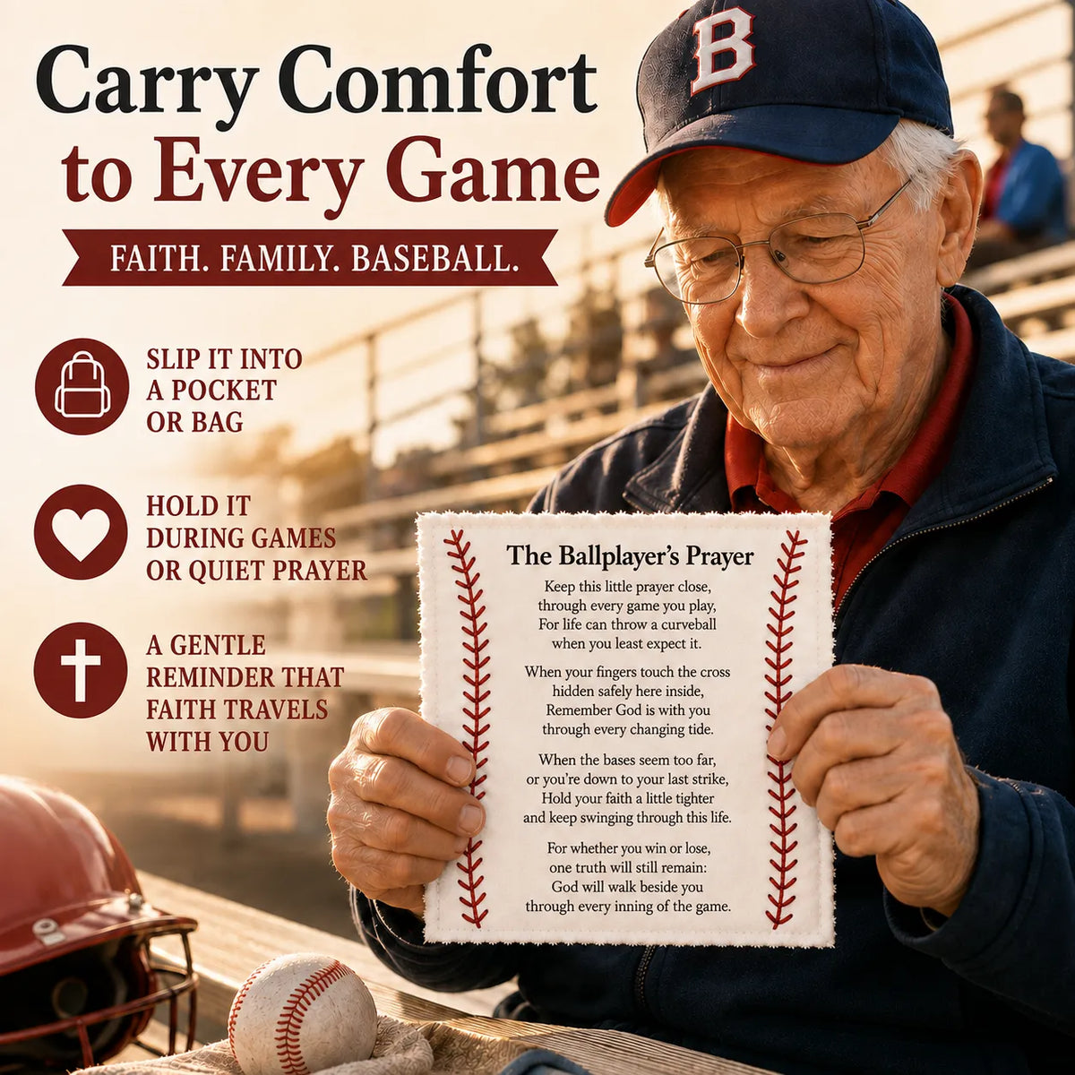 ⚾ Last Day 50% OFF - Baseball Prayer Pocket Quilt