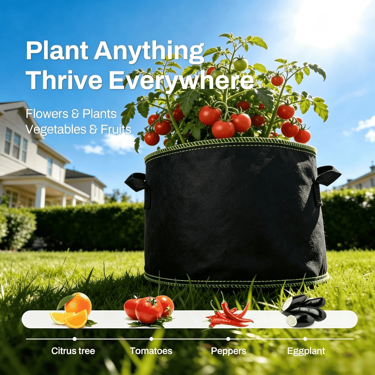 🌱🎁Last Day 50% OFF  5-Pack 5 Gallon Grow Bags🪴