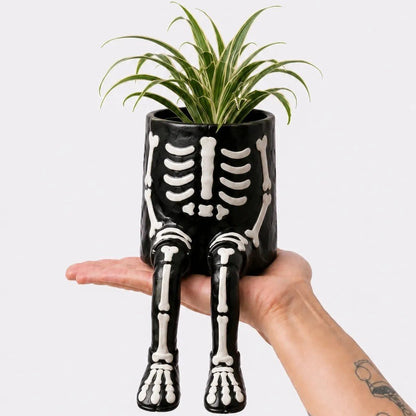 🔥LAST DAY 50% OFF - 💀🎃Halloween Whimsical Hanging Leg Planter Hand-Painted Resin Succulent Pot💐