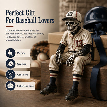 ⚾ Baseball Skeleton Shelf Sitter – He Stayed in the Game a Little Too Long 💀