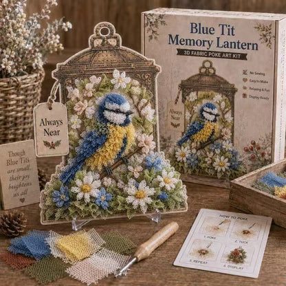 🐦3D Fabric Poke Art Memory Lantern Kit🔥No-Sew DIY Bird-Themed Memorial for Adult Beginner Handmade Hobby Gift
