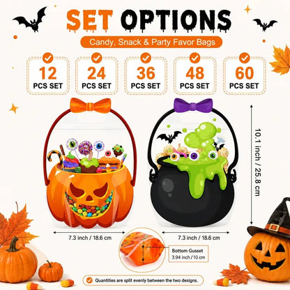 🎃 Halloween Goodie Bags – 10/30/50/100 Pcs Treat Bags 👻🧡