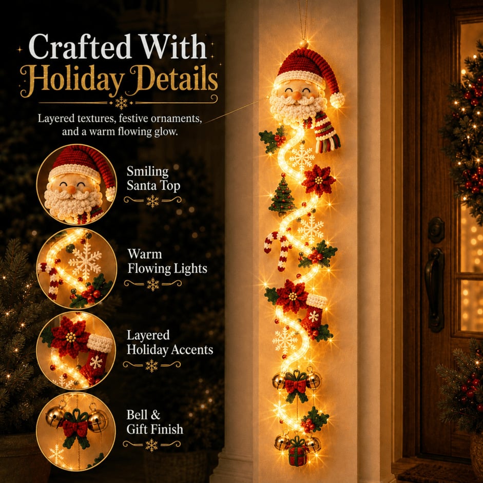 ⏳ Last day! 53% OFF – 🎅MerryCascade™ Glowing Christmas Door Hanger