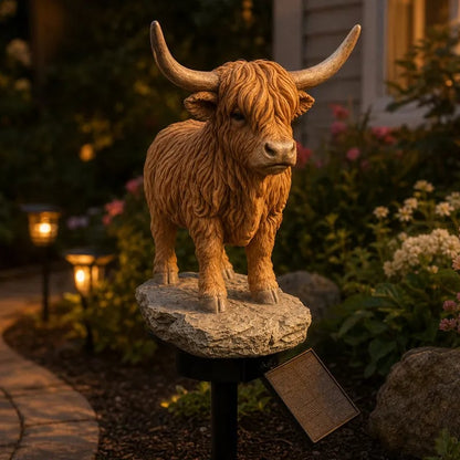 🔥Last Day 49% OFF 💡🐮 Solar Highland Cow Light