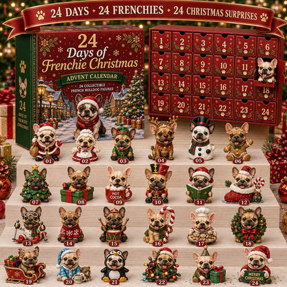 🔥Last day with huge discounts! 🐶 24-Day French Bulldog Christmas Advent Calendar🎄✨