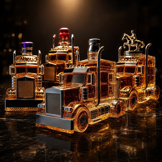 🔥 Classic Truck Glass Wine Bottle | Vintage Bar Decor Gift