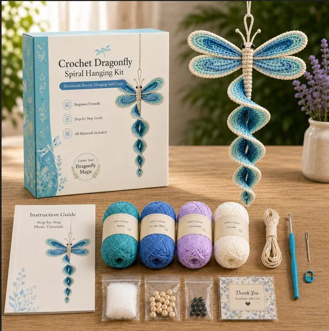🔥LAST DAY 50% OFF - 🎁Crochet Spiral Hanging Kit – Beginner-Friendly DIY Garden Animal Decor 🧶🌿