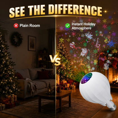 💡Rotating Christmas Projector Bulb | 16 Patterns