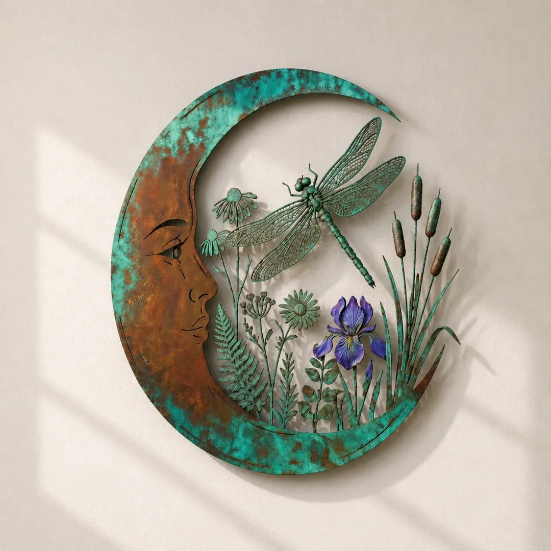🔥Last Day 49% OFF -Dragonfly Moon Wall Decor