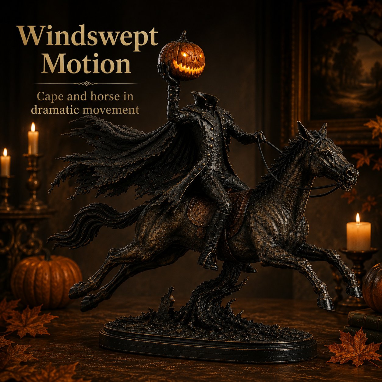 ⏰Limited Stock 50% OFF - 🎃🏇Midnight Chase Headless Horseman Statue | Awaken the Legend of the Hollow(✨Same as the video)