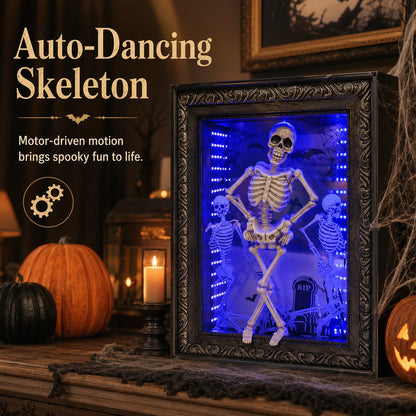 💀Dancing Skeleton Infinity Mirror Frame | Stunning Depth LED Decor, Perfect Halloween Gift For Gothic Style Fans