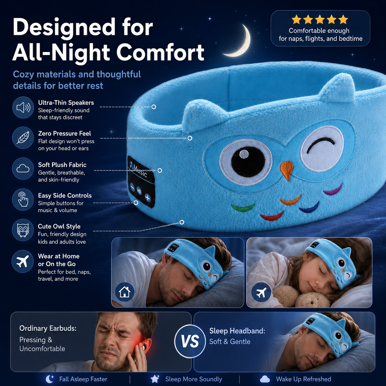 Kids' Bluetooth Headband Headphones