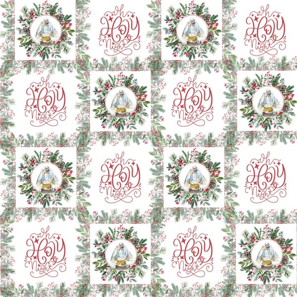 O Holy Night Wreaths Wrapping Paper