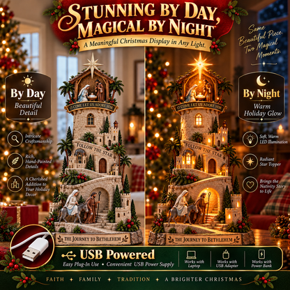 🎄✨ Last Day 50% OFF ⭐ The Journey to Bethlehem Lighted Nativity Tower