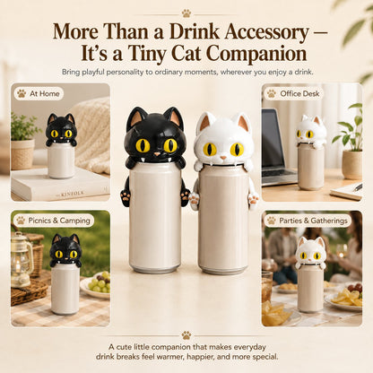 🐱 Cat Can Cover – The Cute Feline Drink Companion That Makes Every Sip More Fun
