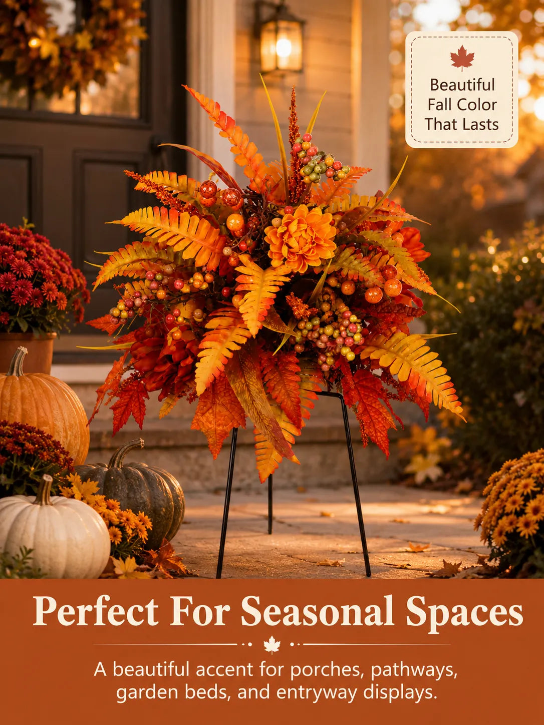 🍂LAST DAY SALE 50% OFF🍂Autumn Harvest Floral Garden Stake Arrangement