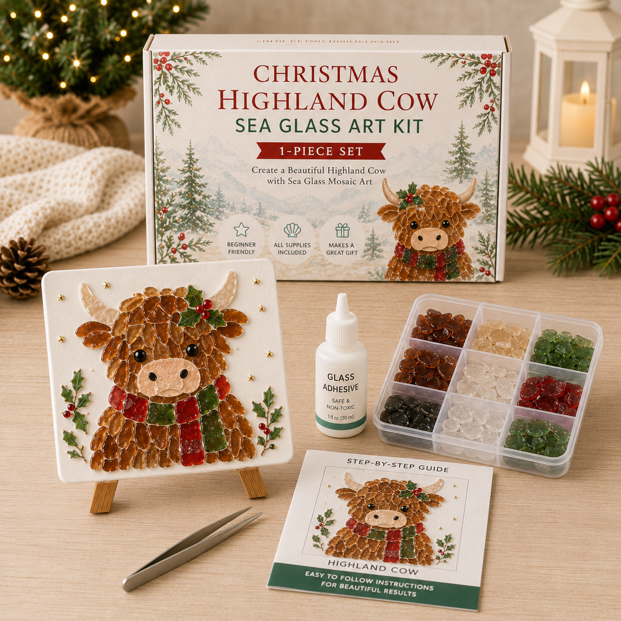 🎄 Christmas Sea Glass Art Kit