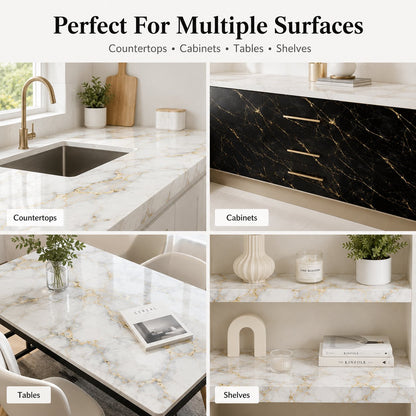 Gold Marble Pattern Self-Adhesive Wallpaper Roll