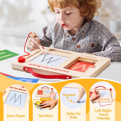 ✍️Wooden Alphabet & Number Tracing Board | Visual Learning Tools & Complete Set