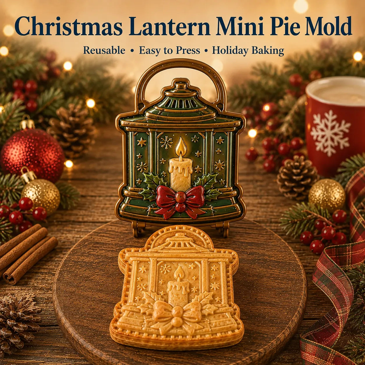 ⏳ Last Day 49% OFF – 🎄16-Design Christmas Mini Pie Mold Collection | Reusable Embossed Molds for Shaping Detailed Santa, Snowman, Reindeer, Tree & Holiday Pies 🥧✨