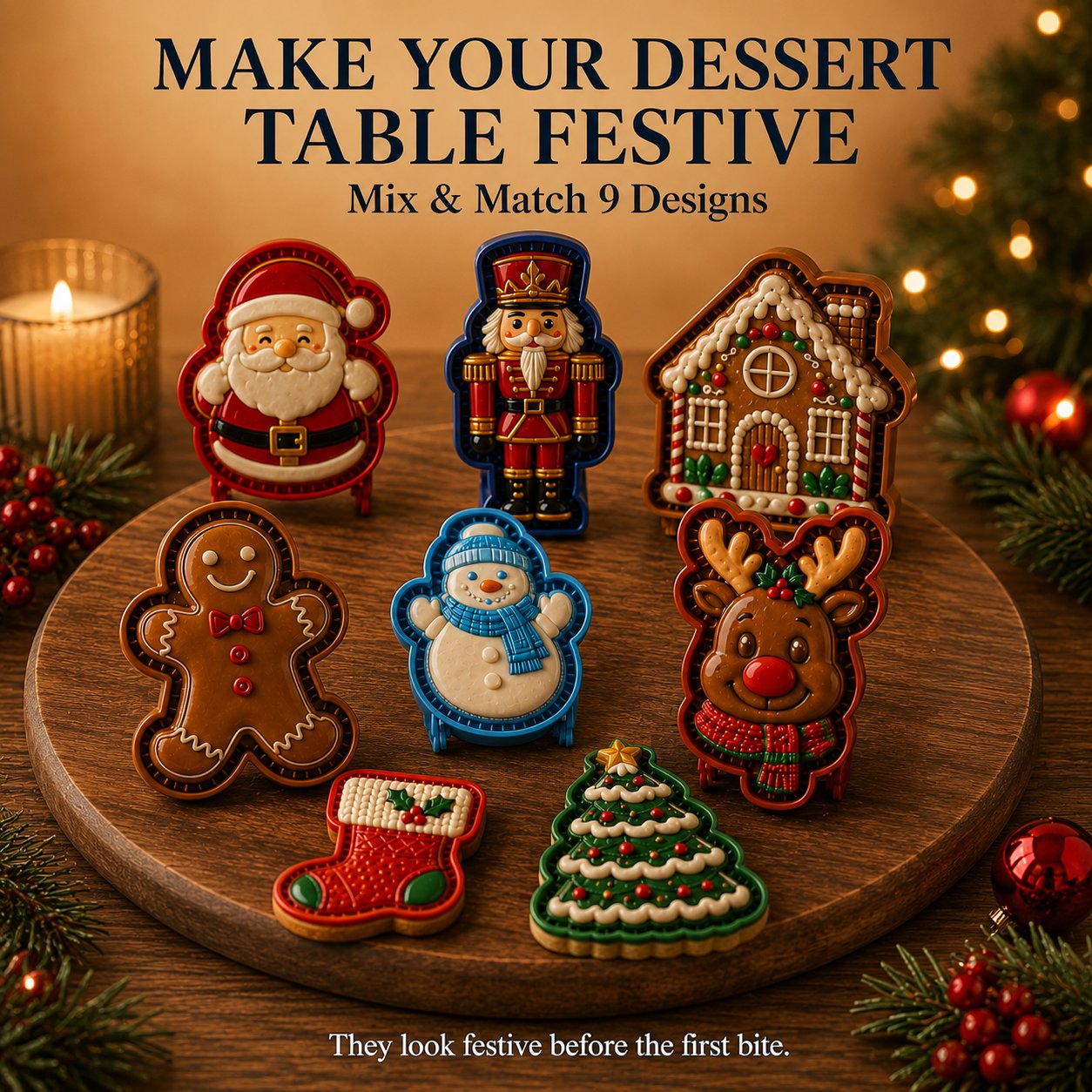 🔥 Last Day 49% OFF – 🎄 9-Design Christmas Mini Pie Mold Collection 🥧✨