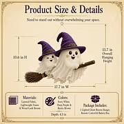 Moonlight Mischief Lighted Ghost Broom Hanger