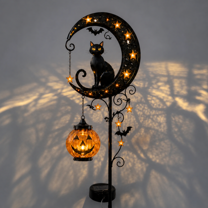 🌙 Solar-Powered Black Cat Garden Stake Light – Create a Magical Halloween Glow in Your Yard