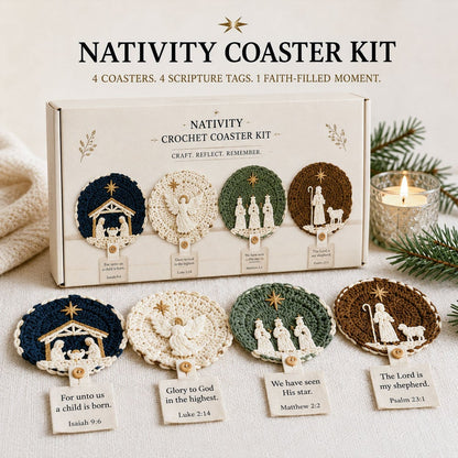🔥LAST DAY 49% OFF - 🧶Nativity Crochet Coaster DIY Kit