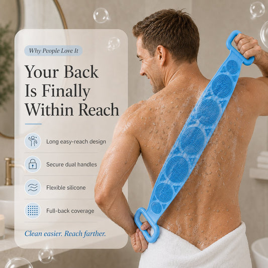 🧼Silicone Bath Brush – Double-Sided Back Scrubber