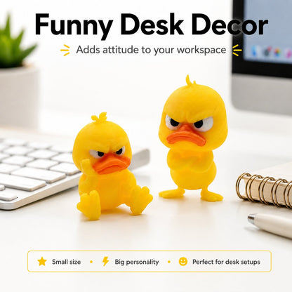 😠 Angry Duck Desk Figurine — Add a Tiny Attitude to Your Space! 🐥
