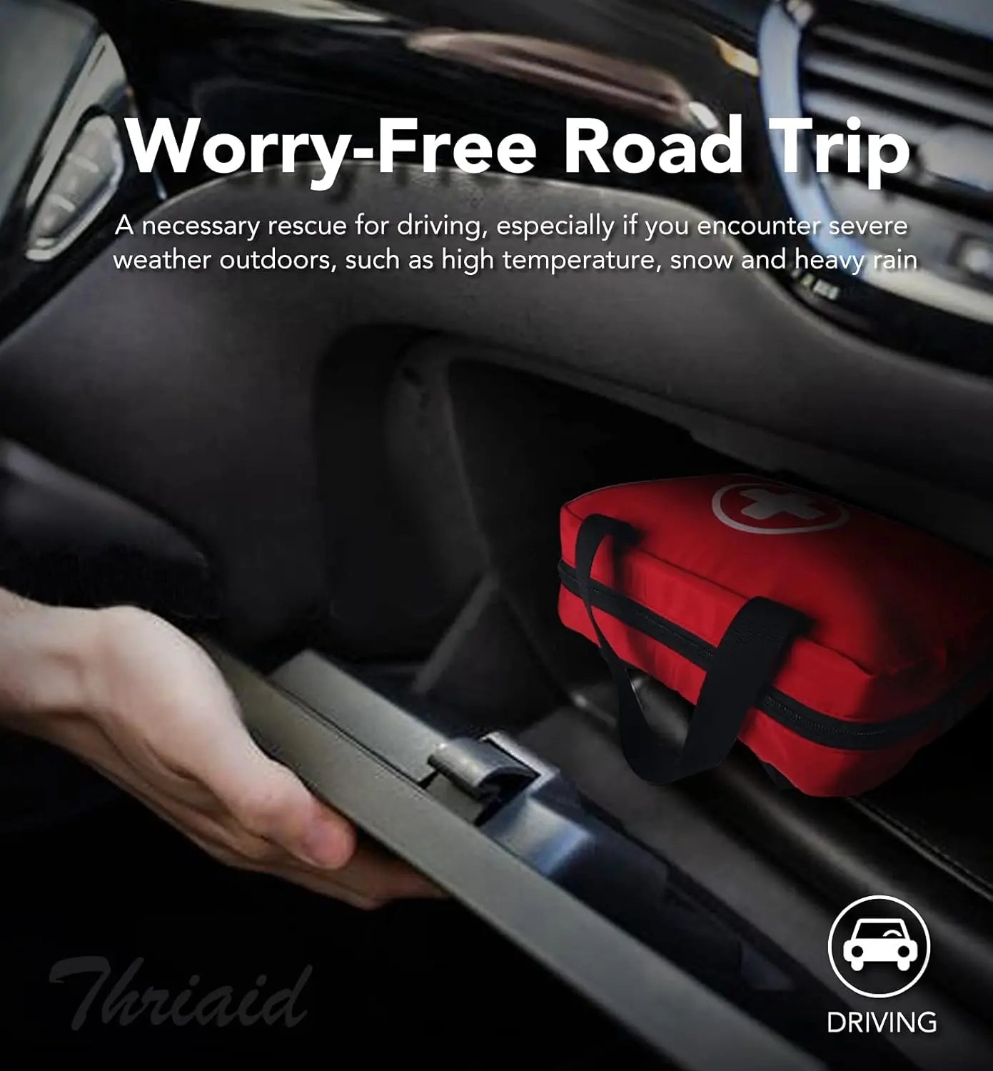 Portable first aid kit for home car travel and outdoors
