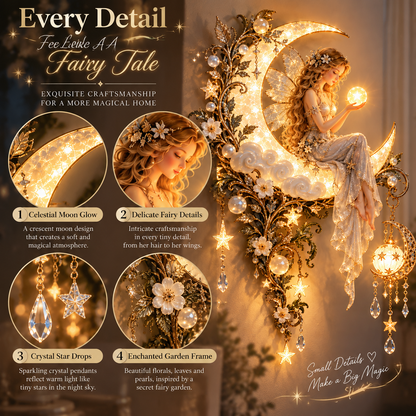 ✨ LAST DAY 50% OFF | Moon Fairy Wall Light – Moonlight Magic For Your Home