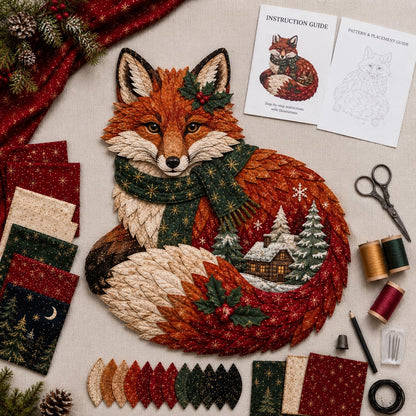🔥Last Day 50% OFF - 🎄🎅Christmas Woodland Wildlife DIY Patchwork Kit – ✨Create a Festive Handmade Keepsake