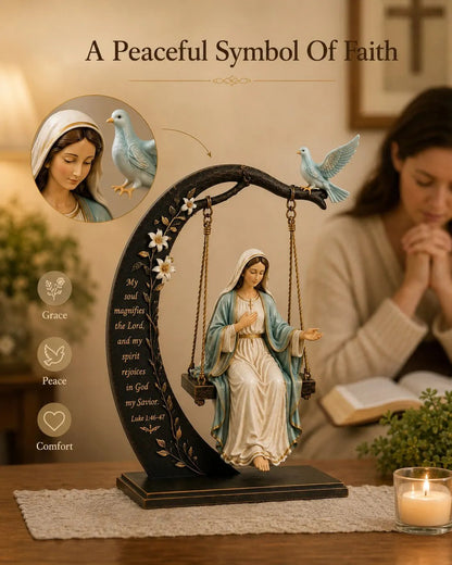 🙏 Blessed Virgin Mary Swing Statue – 7-Inch Faith-Inspired Resin Keepsake(3D)