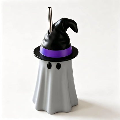 👻 Spooky Sips™ Ghost Tumbler – Halloween Witch Hat Cup