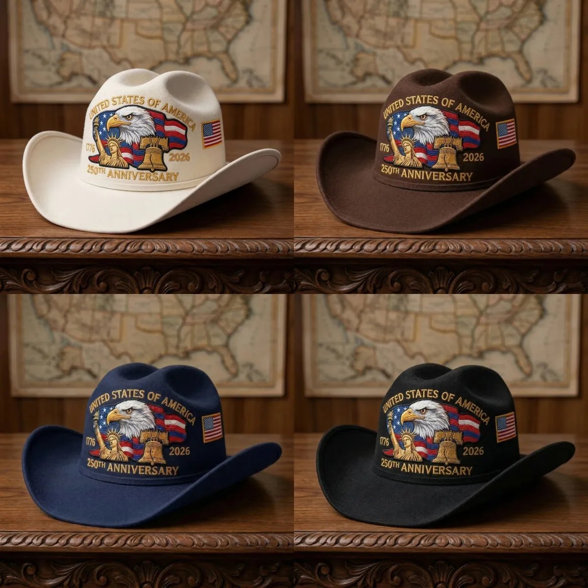 ⚡️Last Day 49% OFF - 250 Years Later — Still Standing Patriotic Cowboy Hat
