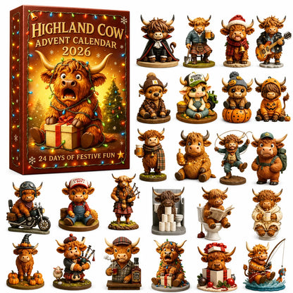 🎄 24 Days of Highland Cow Christmas Advent Calendar 2026 | 24 Unique 3D Cow Figures