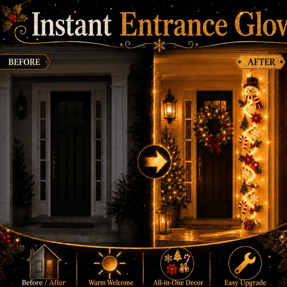 ⏳ Last day! 53% OFF – 🎅MerryCascade™ Glowing Christmas Door Hanger