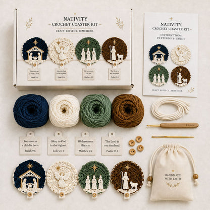 🔥LAST DAY 49% OFF - 🧶Nativity Crochet Coaster DIY Kit