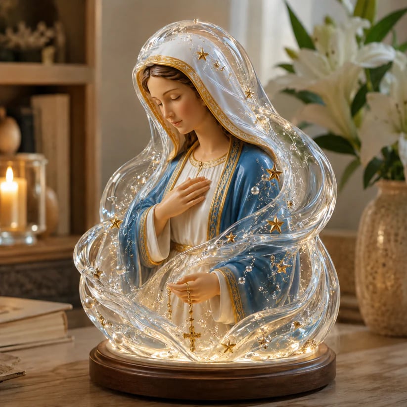 🔥HOT SALE🔥🙏Our Lady of Starlight Illuminated Prayer Statue | Religious Decor & Faith Gift✨