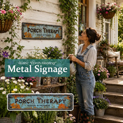 🔥Hot Sale - 49% OFF🔥Country-style "PORCH THERAPY" Metal Sign