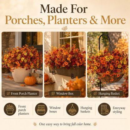 🍂 Fall Porch Faux Flower Bundles