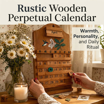 🎄 Festive Wooden Perpetual Calendar