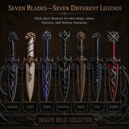 Dragon Relic Collection – 7-Piece Fantasy Dagger Display Set
