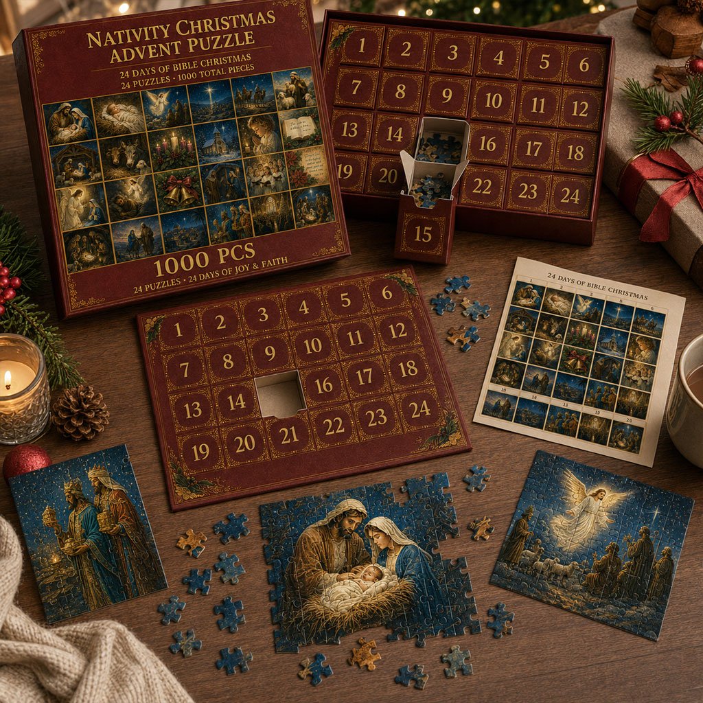 ✝️Nativity Christmas Advent Puzzle🎄A 24-Day Faith-Filled Christmas Countdown