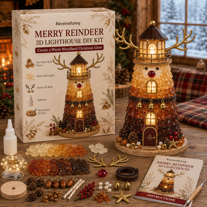 ✨ DIY Christmas Lighthouse Kit | Sea Glass-Style Pieces & LED Lights