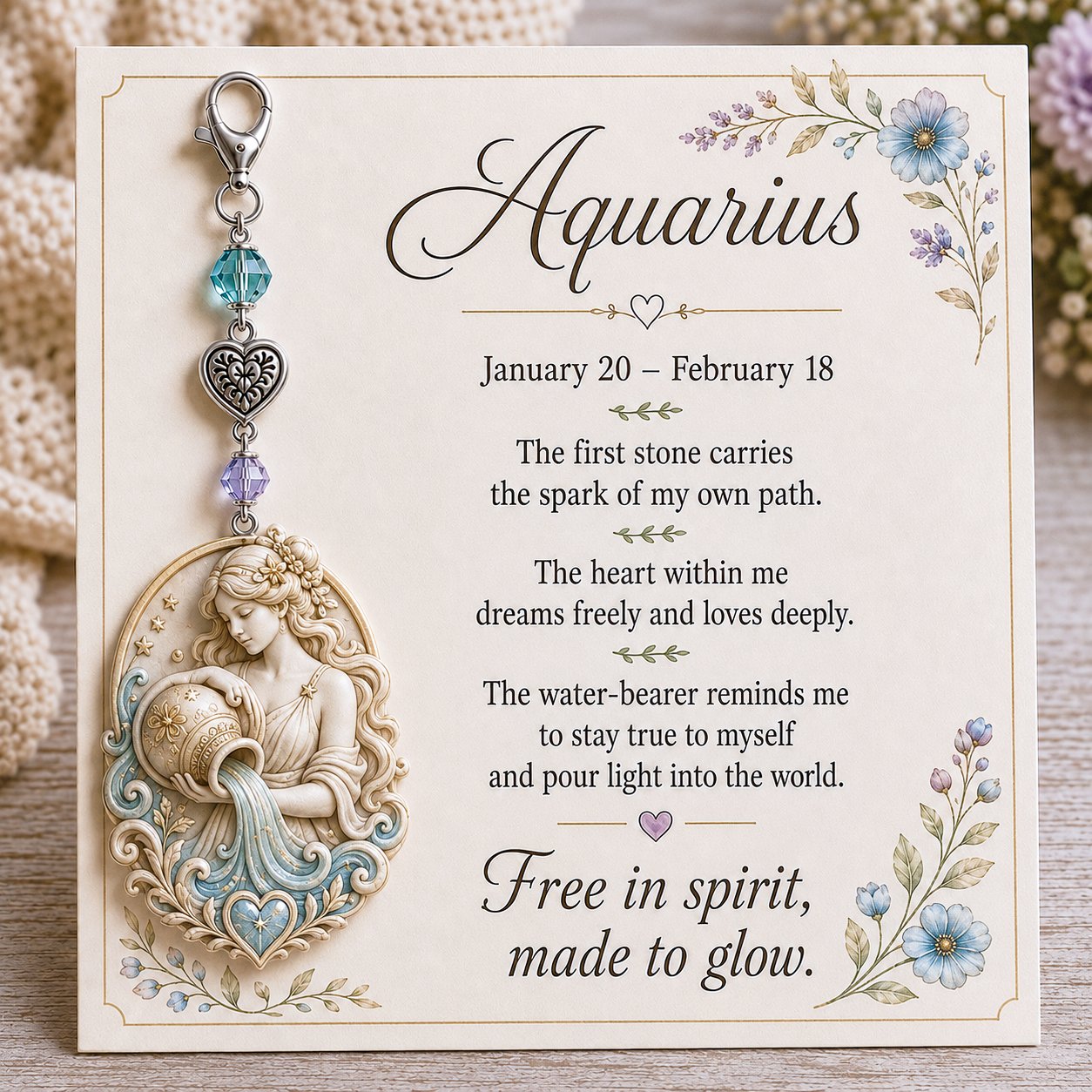 ⌛️ LAST DAY! 🔥 Free Delivery Today Only – Zodiac Charm Commemorative Card 🌙💎