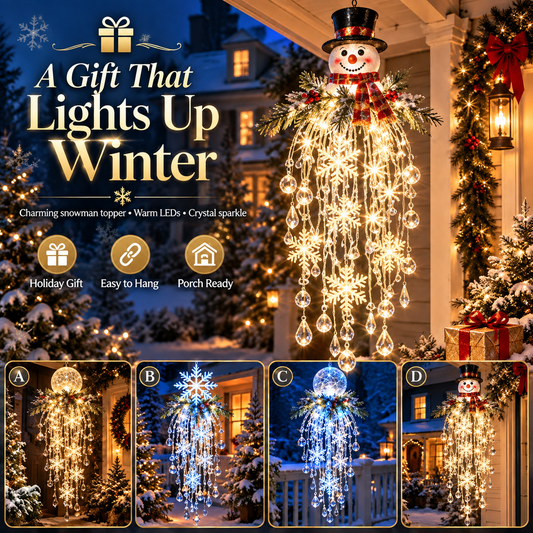 Crystal Cascade Christmas Light™ – Hanging Snowflake & Crystal LED Porch Décor ✨❄️
