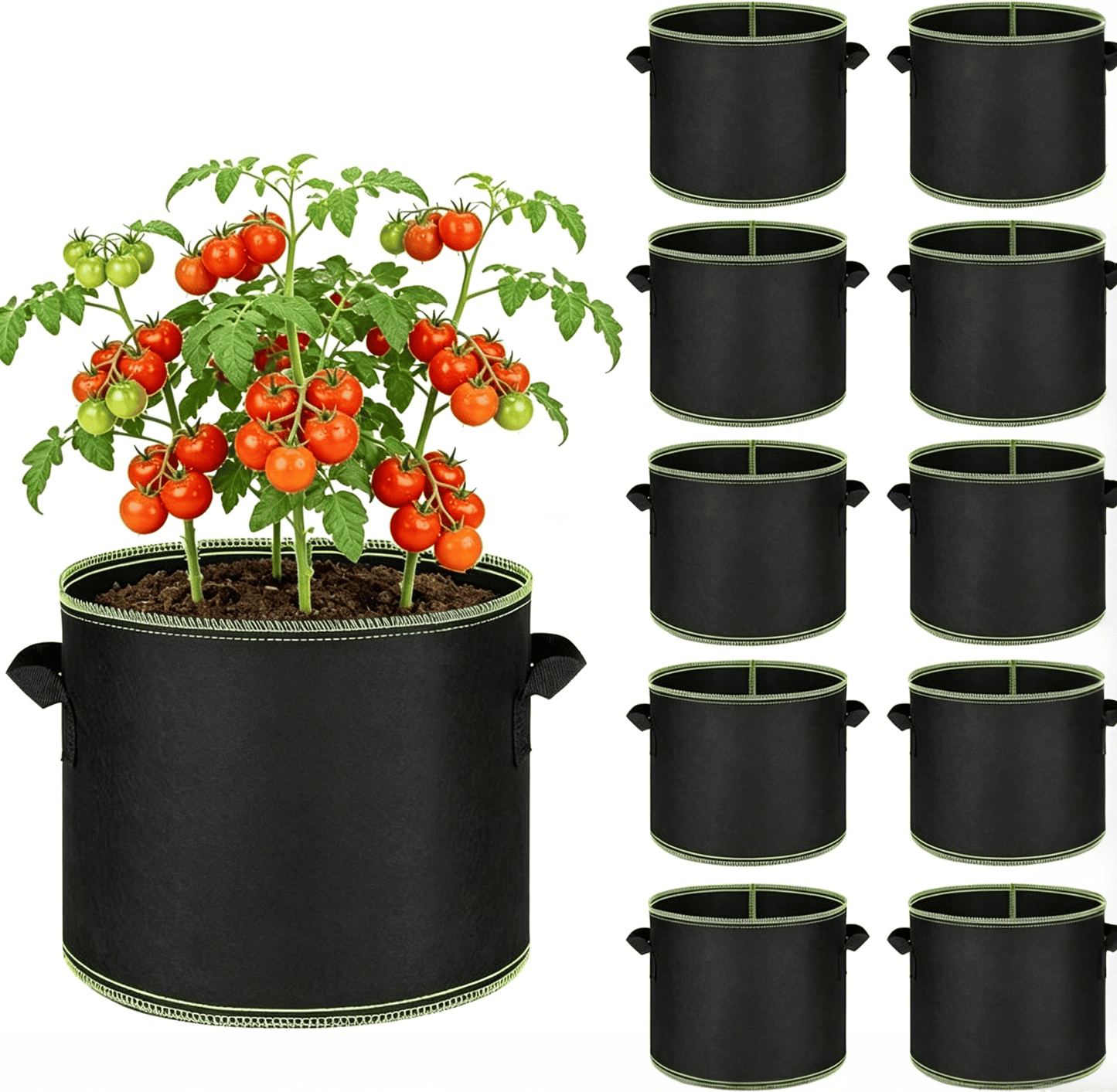 🌱🎁Last Day 50% OFF  5-Pack 5 Gallon Grow Bags🪴